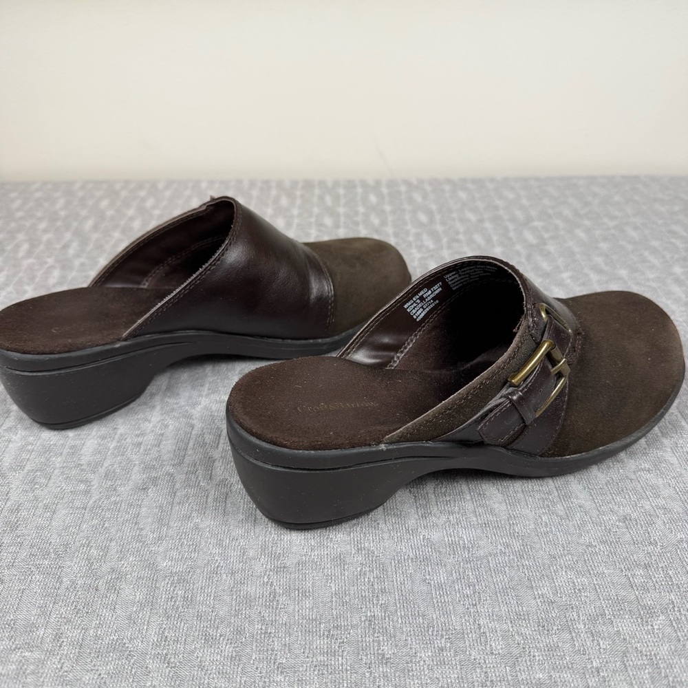 Women's Brown Slip-On Wedge Mules Croft & Barrow 6.5